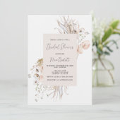 Boho Botanische Frame Bridal Dusche Einladung (Stehend Vorderseite)