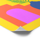 Boho botanische Gebilde in leuchtend gelb Poster (Ecke)