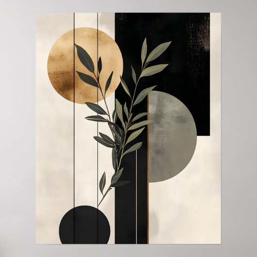 Boho-Botanische Geometrische Illustration Poster (Vorne)