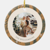 Boho Botanische Grünpflanzen Foto Custom Keramik Ornament (Hinten)