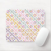 Boho botanische Illustration Muster farbenfroh Mousepad (Mit Mouse)