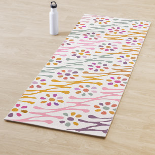Boho botanische Illustration Muster farbenfroh Yogamatte