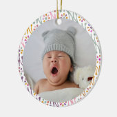 Boho Botanische Illustration Muster farbenfrohe Fo Keramik Ornament (Links)