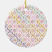 Boho Botanische Illustration Muster farbenfrohe Fo Keramik Ornament (Hinten)