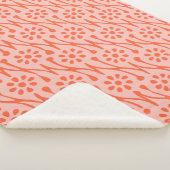 Boho botanische Illustration Muster Korallenrot Sherpadecke (3/4)