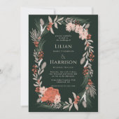 Boho botanische Kranzhütte und Einladung zur Hochz (Vorderseite)