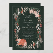 Boho botanische Kranzhütte und Einladung zur Hochz (Vorne/Hinten)