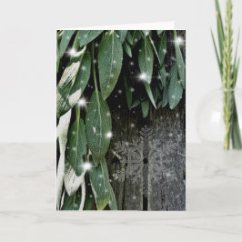 Boho botanische Kräuter verlasse rustikales Barnho Feiertagskarte