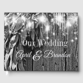 Boho botanische Kräuter verlasse rustikales Barnho Gästebuch