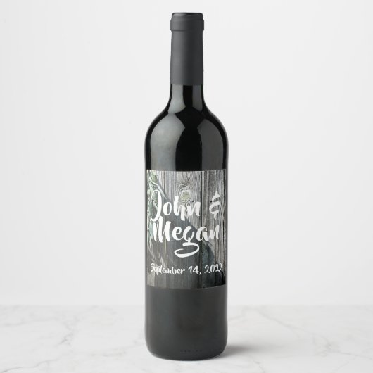 Boho botanische Kräuter verlasse rustikales Barnho Weinetikett (Vorderseite)