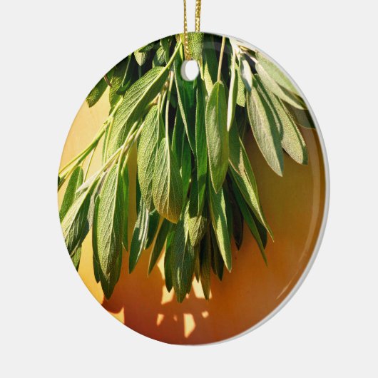 Boho Botanische KräuterBlätter Keramik Ornament (Links)