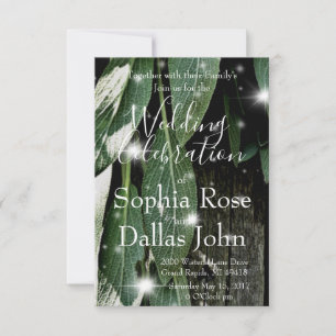 Boho botanische Kräuterpflanze verlasse rustikales Einladung