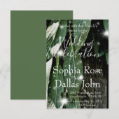 Boho botanische Kräuterpflanze verlasse rustikales Einladung (Vorne/Hinten)