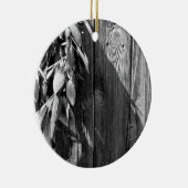 Boho Botanische Kräuterpflanzen Blätter Barnwood T Keramik Ornament (Rechts)