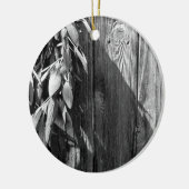 Boho Botanische Kräuterpflanzen Blätter Barnwood T Keramik Ornament (Links)