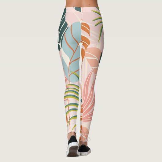Boho Botanische Kunst: Natur Inspiriert Abstrakt Leggings (Rückseite)