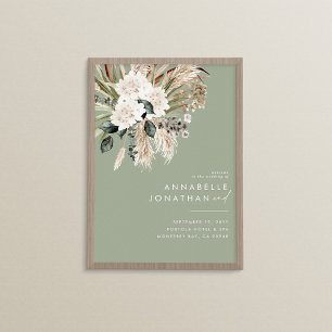 Boho botanische moderne elegante Salbeigrün Poster