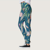 Boho botanische modische Sommermusternacht Leggings (Links)
