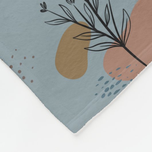 Boho Botanische Muster Mocha Mousse und Akzente Fleecedecke (Ecke)