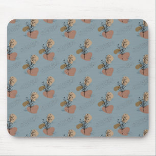 Boho Botanische Muster Mocha Mousse und Akzente Mousepad
