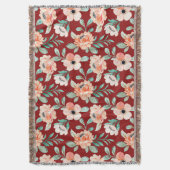Boho botanische Muster Trendy bunt burgundy Decke (Vorderseite Vertikal)