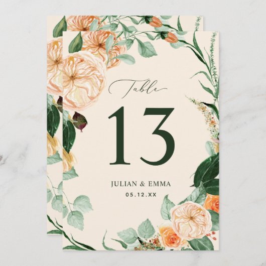 Boho Botanische Pastel Peach Greenery Bloral Custo (Vorne/Hinten)