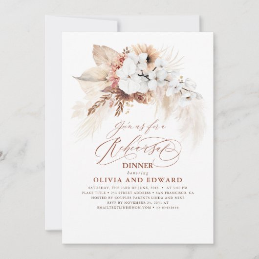 Boho Botanische Probe Einladung (Vorderseite)