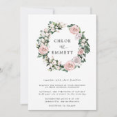 Boho Botanische Rose Blumenzeremonie Einladung (Vorderseite)