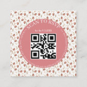 boho botanische rsvp qr Code Hochzeitsfoto Begleitkarte (Vorderseite)