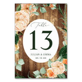 Boho Botanische Rustikale Holzgetreidevegetation C Tischnummer