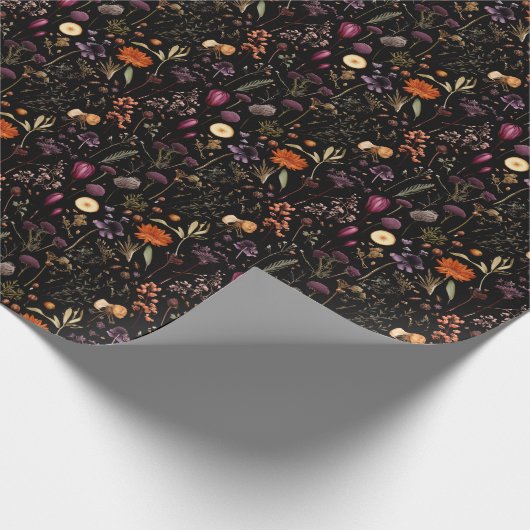 Boho Botanische Vintage Blume Muster Geschenkpapier (Ecke)