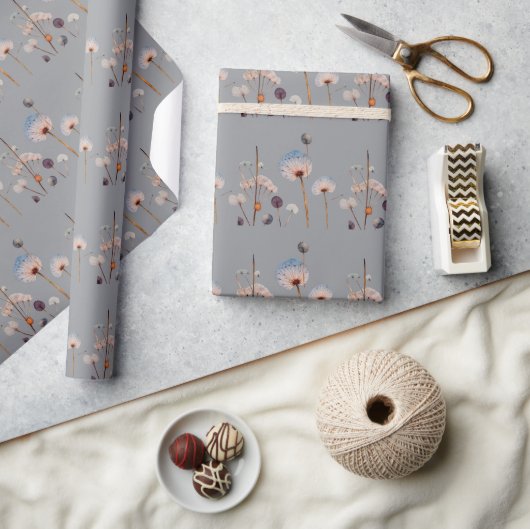 Boho Botanische Vintage Blume Muster Geschenkpapier (Basteln)
