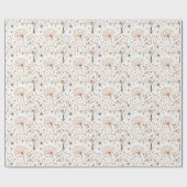Boho Botanische Vintage Blume Muster Geschenkpapier (Flach)