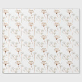 Boho Botanische Vintage Blume Muster Geschenkpapier (Flach)