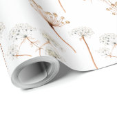 Boho Botanische Vintage Blume Muster Geschenkpapier (Rolleneckpunkt)