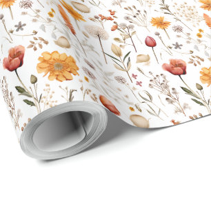 Boho Botanische Vintage Blume Muster Geschenkpapier