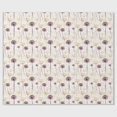 Boho Botanische Vintage Blume Muster Geschenkpapier (Flach)