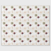 Boho Botanische Vintage Blume Muster Geschenkpapier (Flach)