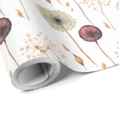 Boho Botanische Vintage Blume Muster Geschenkpapier (Rolleneckpunkt)