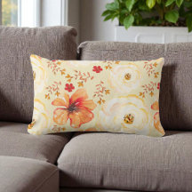 Boho Botanische Wasserfarbe Creme Orange Floral