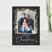 Boho Botanische Weihnachtskarte Karte (Vorderseite)