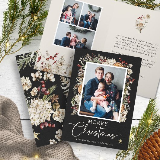 Boho Botanische Weihnachtskarte Karte