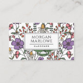 Boho Botanische Wildblume Blumengarten Visitenkarte (Vorderseite)