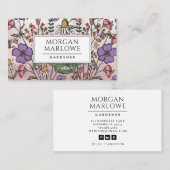 Boho Botanische Wildblume Blumengarten Visitenkarte (Vorne/Hinten)
