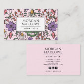 Boho Botanische Wildblume Botanische Flora Visitenkarte (Vorne/Hinten)