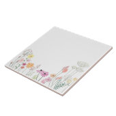 Boho Botanische Wildblume Keramik Tile Fliese (Seite)