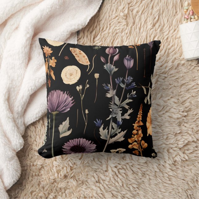 Boho Botanische Wildblume Kissen (Decke)