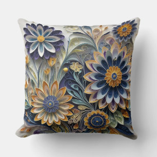 Boho Botanische Zentangle Blumenmuster Kissen