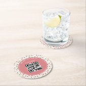 boho botanischen uAwg qr Code Hochzeit stilvoll Runder Pappuntersetzer (Vor Ort)