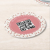 boho botanischen uAwg qr Code Hochzeit stilvoll Runder Pappuntersetzer (Angewinkelt)